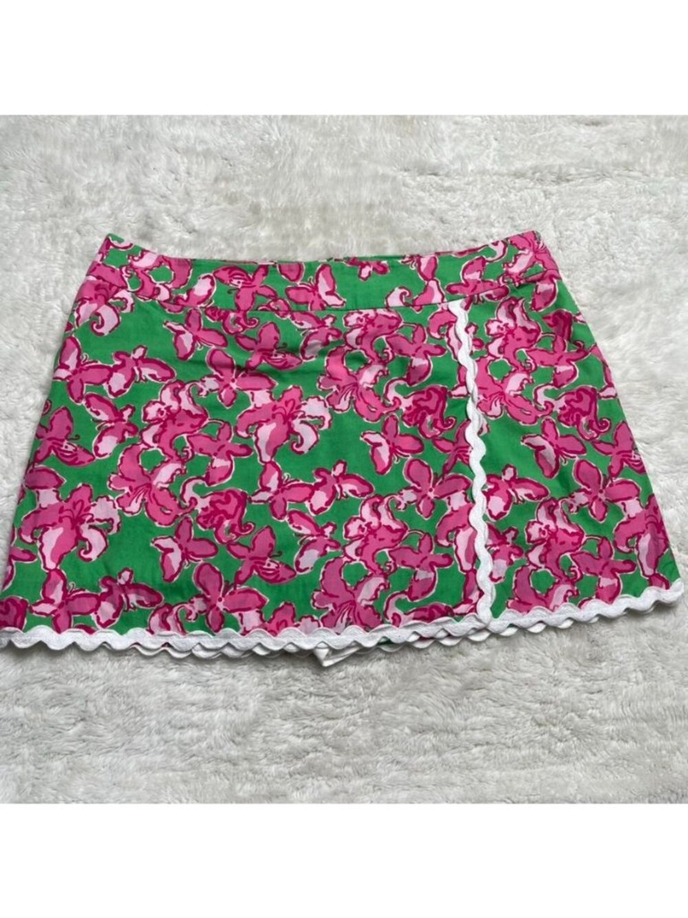 Lilly Pulitzer All A Flutter Jarvey Skort Womens Size 10 Green Pink Floral